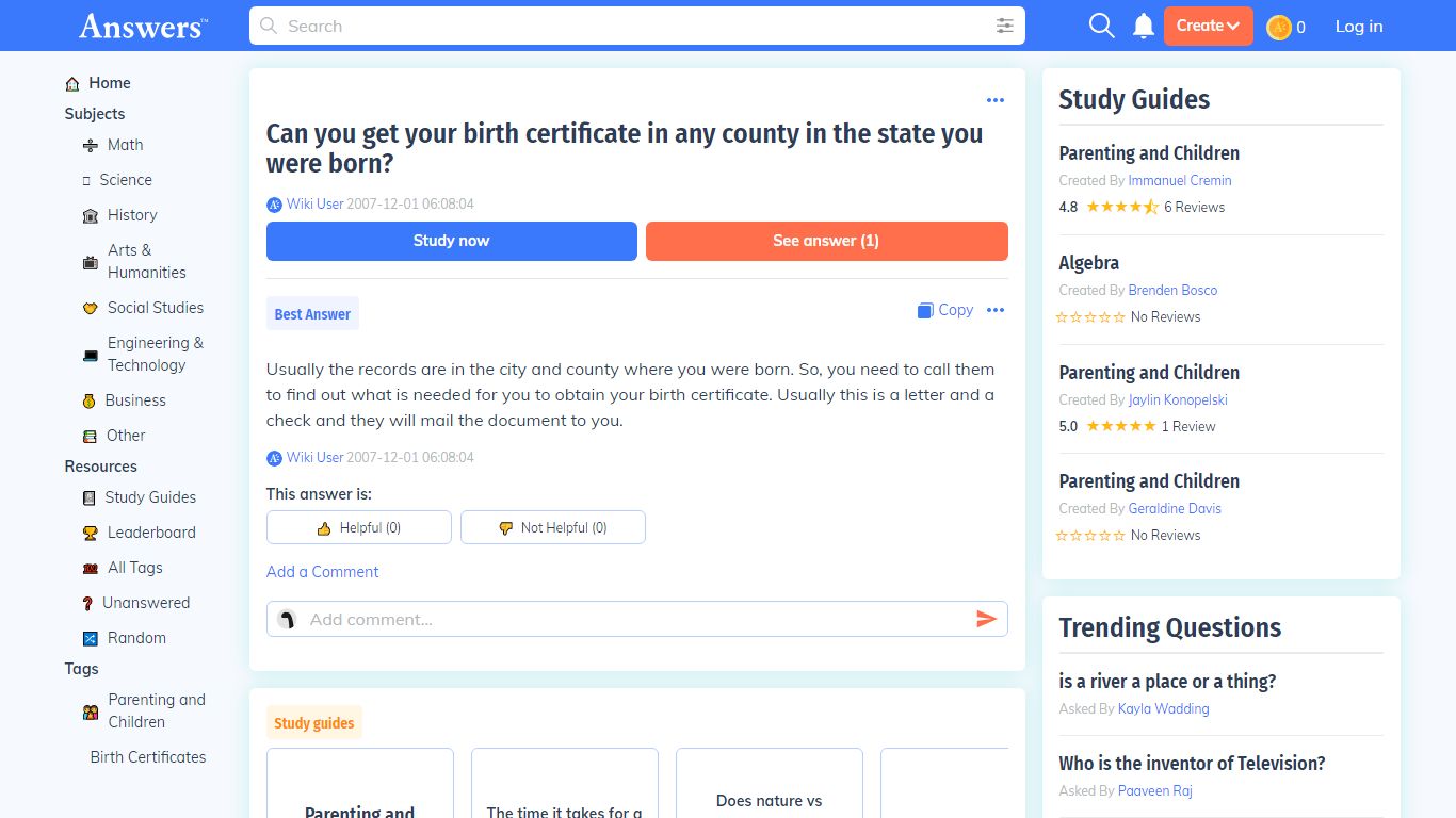 Can you get your birth certificate in any county in the state ... - Answers